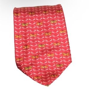Salvatore Ferragamo Red & Yellow Butterfly Necktie